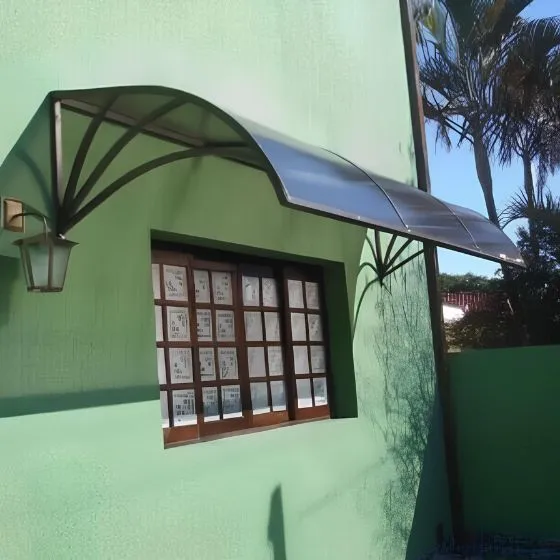 Toldo Policarbonato Alveolar em Cabreúva SP — Cobertura com calha lateral para escoamento
